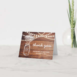 RUSTIC COUNTRY MASON JAR THANK YOU CARD