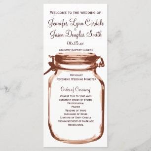 Rustic Country Mason Jar Wedding Programs Programme