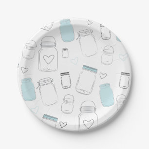 Rustic Country Mason Jars Party Paper Plate