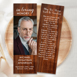 Rustic Country Memorial Poem Prayer Bookmark 