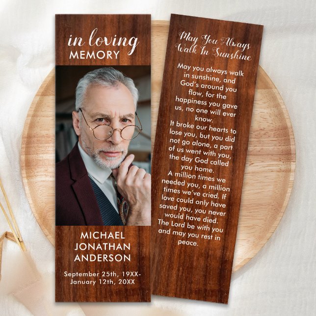 Rustic Country Memorial Poem Prayer Bookmark  (Creator Uploaded)