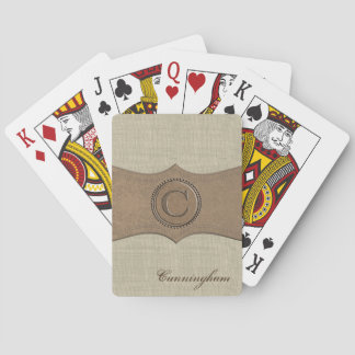 Rustic Country Monogram Letter C Playing Cards