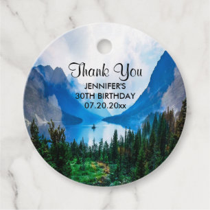 Rustic Country Mountains Scenic Nature Birthday Favour Tags