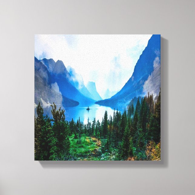 Rustic Country Mountains Scenic Nature Canvas Print (Front)