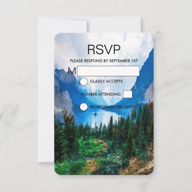 Rustic Country Mountains Scenic Nature RSVP (Front)