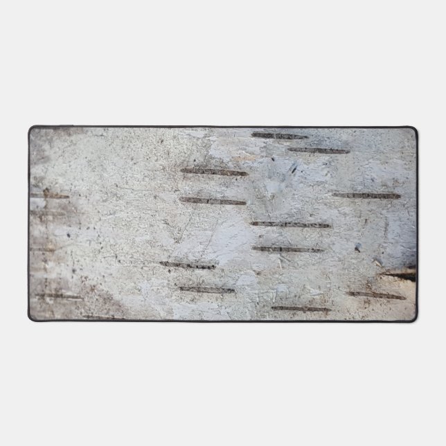 Rustic Country Nature Classic Birch Bark Photo Desk Mat (Front)