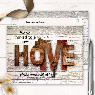 Rustic Country New Home Moving Postcard