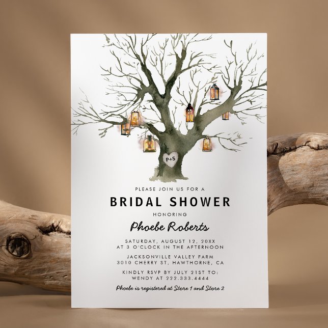 Rustic Country Oak Tree Bridal Shower Invitation (Creator Uploaded)