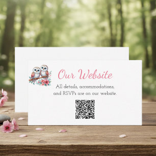 Rustic Country Owl Boho Wedding Website Enclosure Card