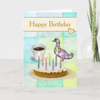 Rustic Country Patchwork and Cake Birthday Card