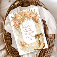 Rustic Country Peony Boots Baby Shower