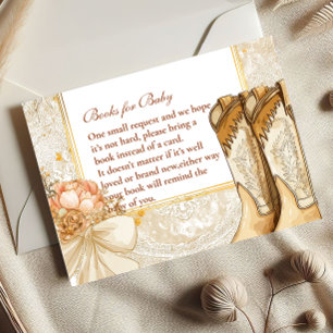 Rustic Country Peony Boots Books for Baby Enclosure Card