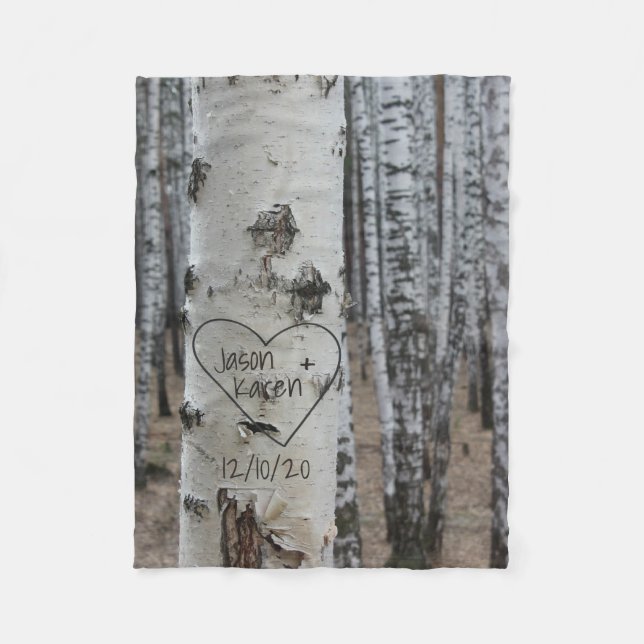 Rustic Country Personalised His and Her Names Fleece Blanket (Front)