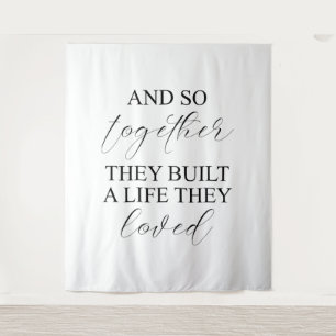 Rustic Country Personalized Wedding Banner Tapestry