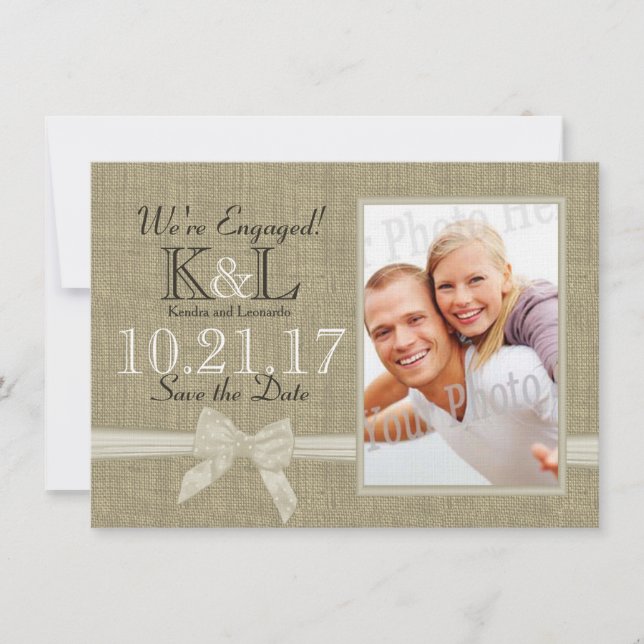 Rustic Country Photo Save the Date (Front)
