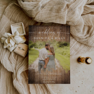 Rustic Country Photo Wedding Invitation