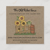 Rustic Country Picket Fence Sunflowers Kraft
