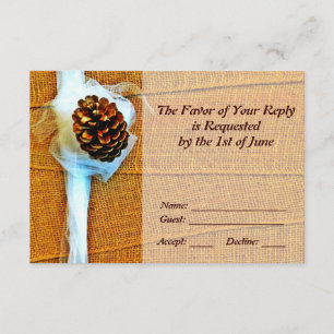 Rustic Country Pinecone Wedding RSVP Cards