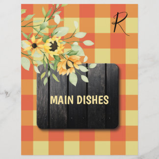 Rustic country plaid recipe organiser divider