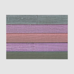 Rustic Country Purple Green Tan Wood Grain Texture Tissue Paper