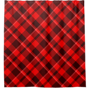 Rustic Country Red Tartan pattern Shower Curtain