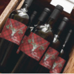 Rustic Country Reindeer Skull & Garland Christmas Wine Label<br><div class="desc">Fun and festive, these stickers are the perfect way to add some additional flair to your holiday party or send guests home with a great bottle of wine or bear. The design features a reindeer skull with red and green garland and the text "merry Christmas" and "the Andersons 20XX, "...</div>