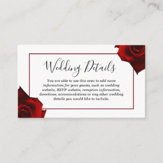 Rustic Country Roses Classy Details Enclosure Card