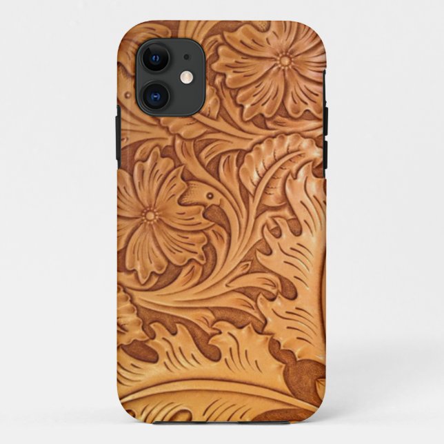Rustic country southwest style western leather Case-Mate iPhone case (Back)