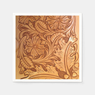 Rustic country southwest style western leather napkin