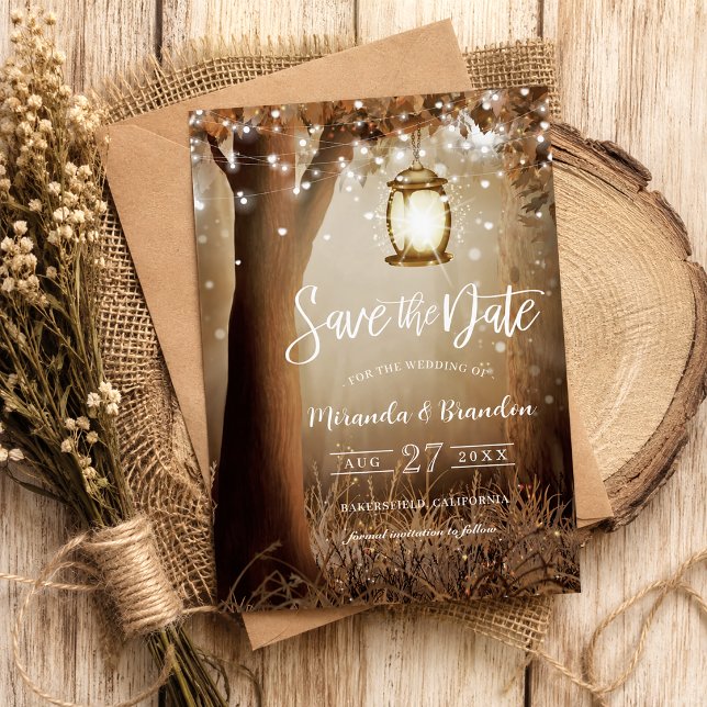 Rustic Country String Lights Wedding Save the Date (Creator Uploaded)