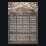 Rustic Country String Lights Wedding Seating Chart<br><div class="desc">Barn wood and string of lights rustic country wedding seating chart</div>