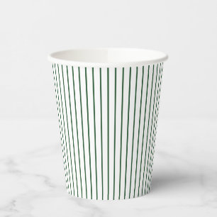 Rustic Country-Style Green Pinstripe Paper Cups