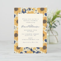 Rustic Country Sunflower Blue Yellow Bridal Shower