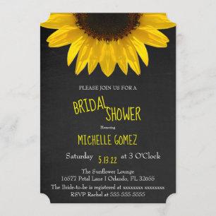 Rustic Country Sunflower Bridal Shower Invitation