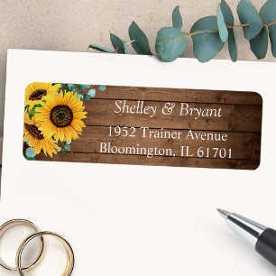 Rustic Country Sunflower Eucalyptus Return Address