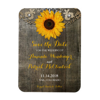 Rustic Country Sunflower Save the Date Magnets