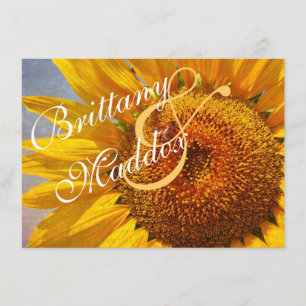 Rustic Country Sunflower Wedding Invitations