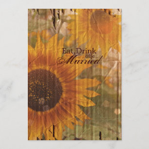 rustic country sunflower wedding Rehearsal Dinner Invitation