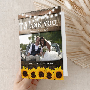 Rustic Country Sunflower Wedding Thank You Card