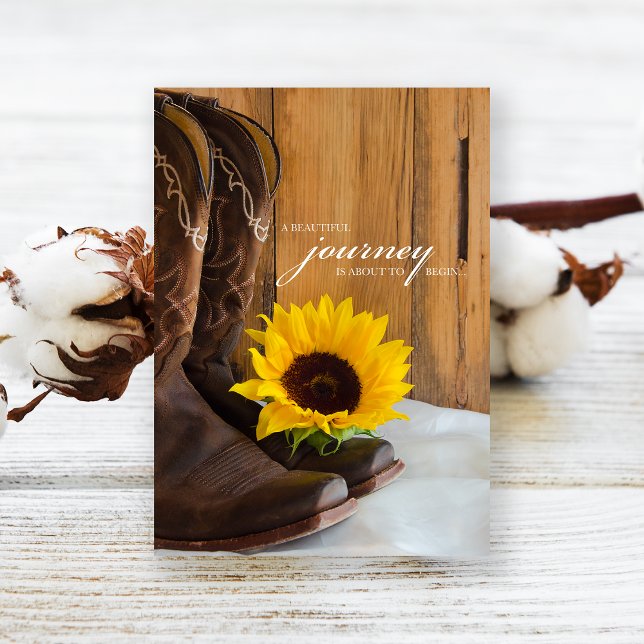 Rustic Country Sunflower Western Wedding Invitation (Creator Uploaded)