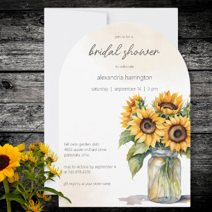 Rustic Country Sunflowers Bridal Shower Invitation