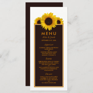 Rustic Country Sunflowers - Floral Wedding Menu