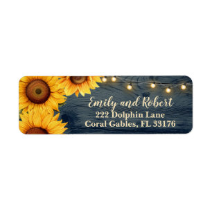 Rustic Country Sunflowers, String Lights Address