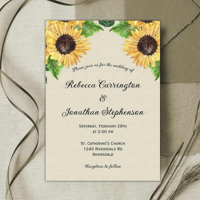 Rustic Country Sunflowers Wedding Invitation (Creator Uploaded)