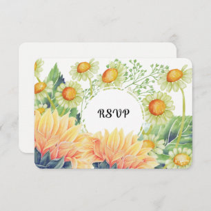 Rustic Country Sunflowers Wedding RSVP Cards