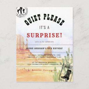 Rustic Country Surprise Birthday Party Invitation Postcard