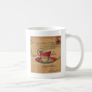 Rustic country tea party pink victorian teacup coffee mug
