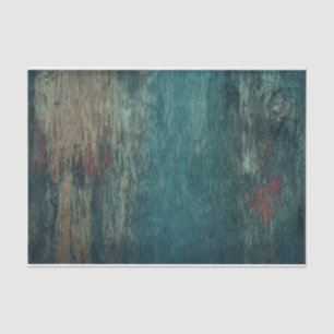 Rustic Country Teal Wood Grain Tissue Paper