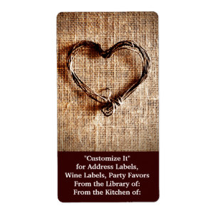 Rustic Country Twine Heart on Burlap Print