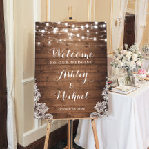 Rustic Country Twinkle Lights Lace Wedding